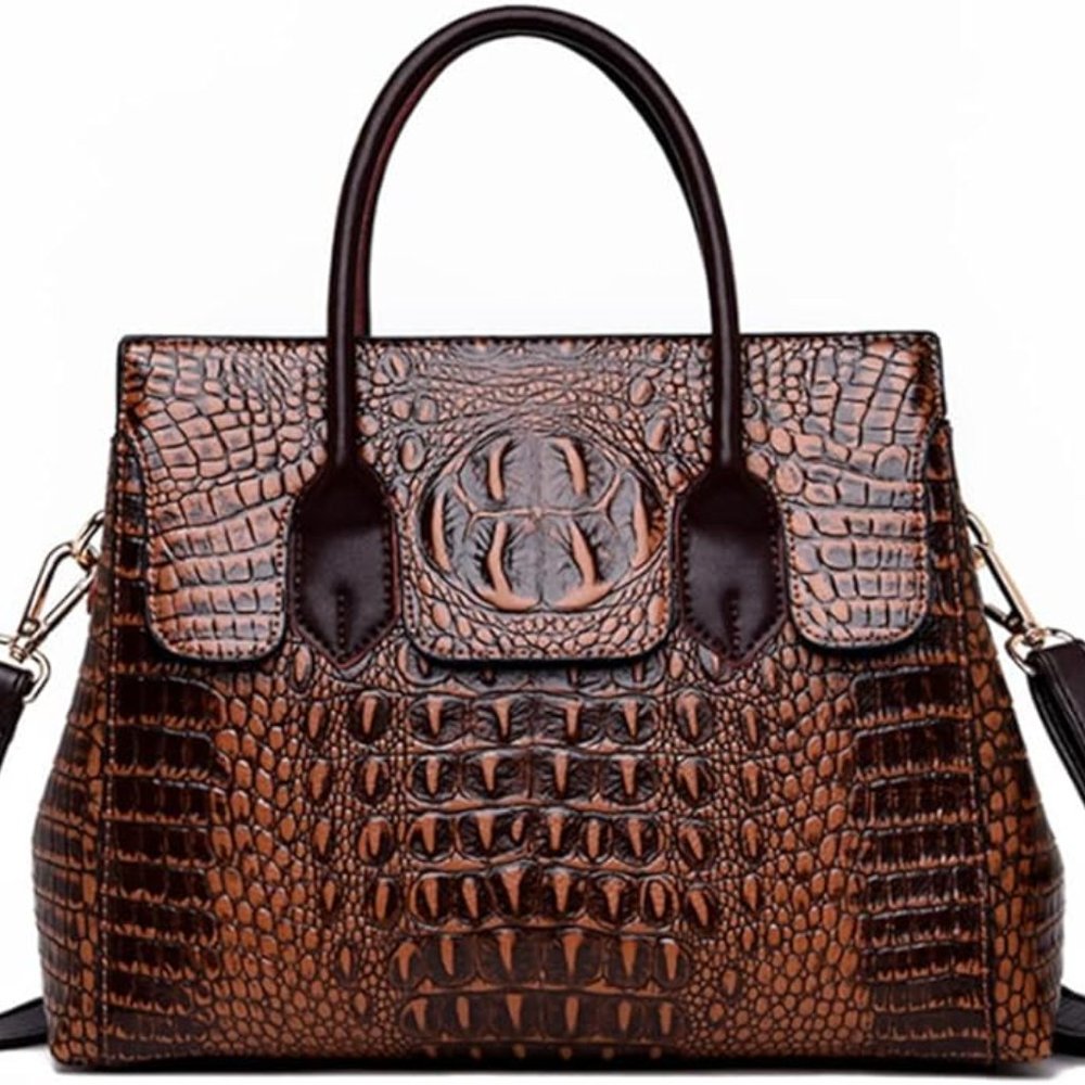 Crocodile Pattern Shoulder Crossbody Bag - Picture 4 of 5